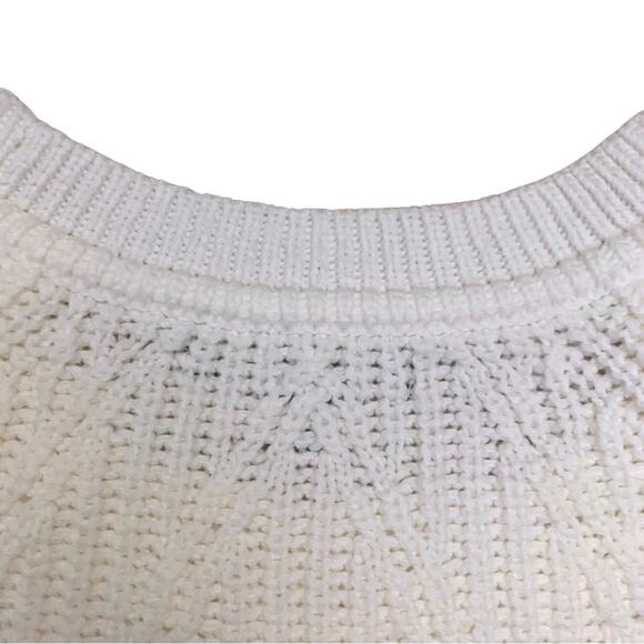 Banana Republic Off White Short Sleeves Sweater Top XS Textured Ivory Cream Knit - Picture 7 of 10
